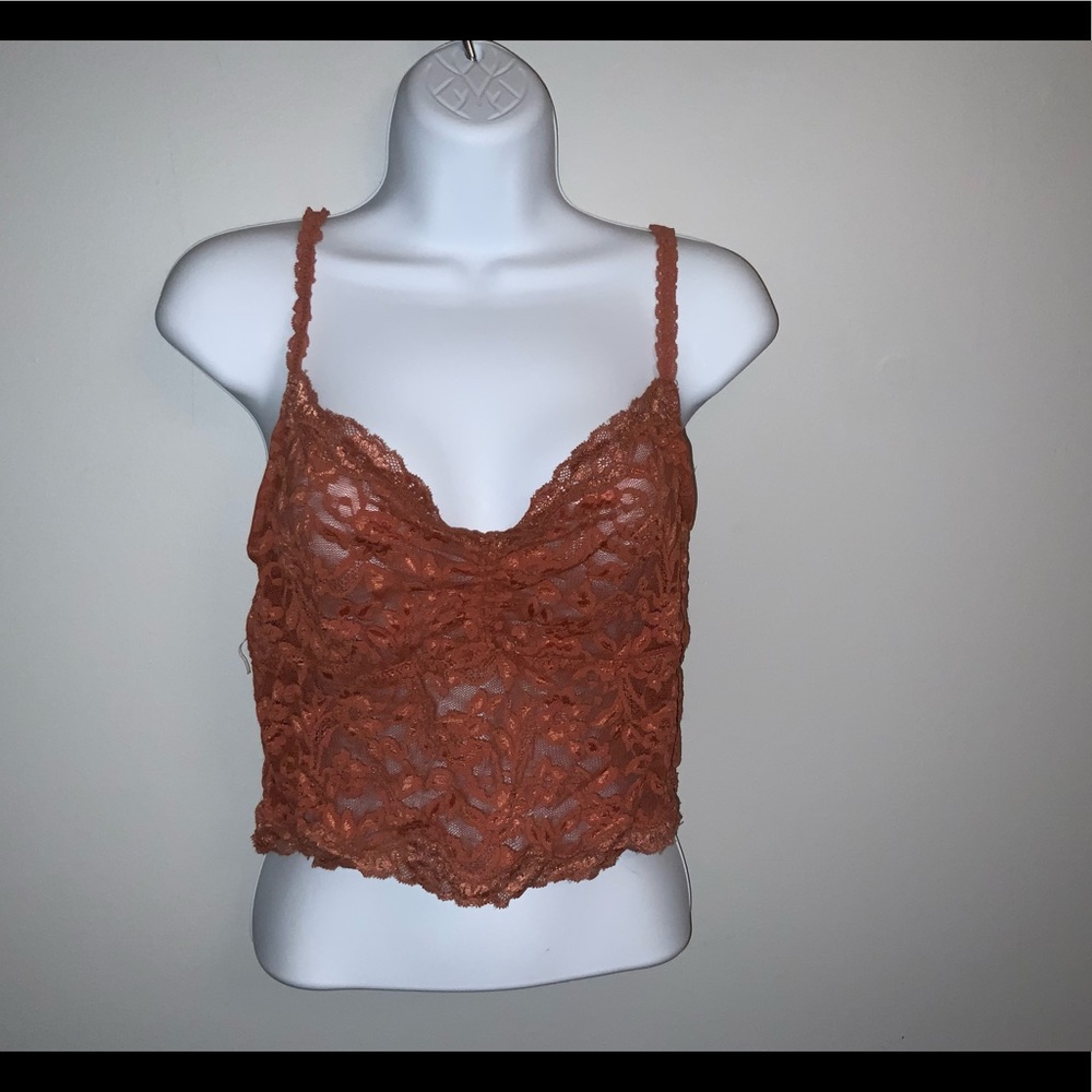 Moda International Lace Bralette in Deep Rust Sz L